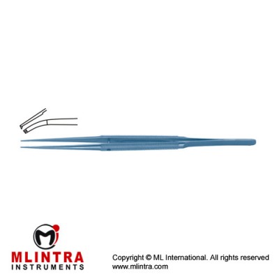 Diam-n-Dust™ Micro Dissecting Forcep Curved - 1 x 2 Teeth Titanium, 21 cm - 8 1/4" Tip Size 6.0 x 0.7 mm